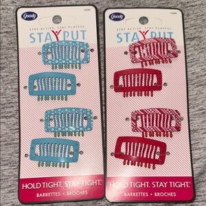 StayPut Hair Barrettes - Blue and Red